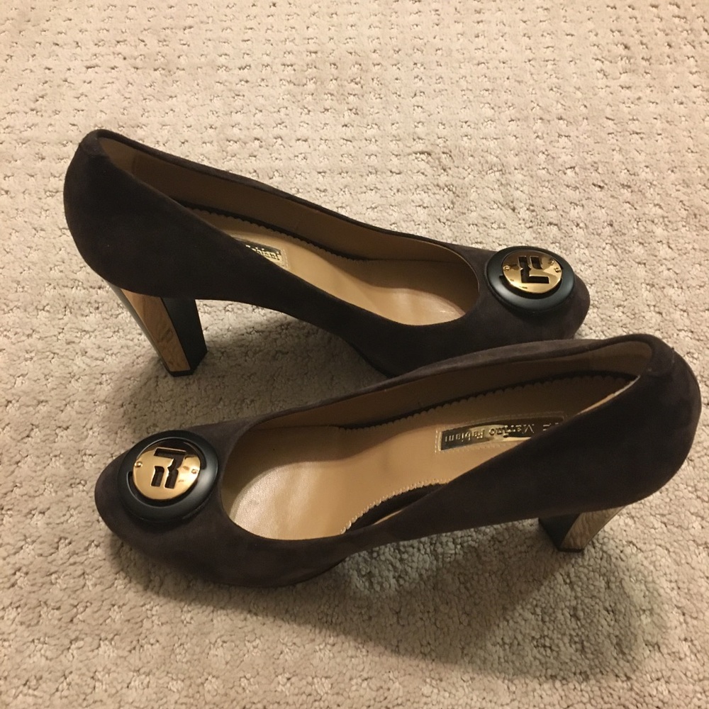 NEW MARINO FABIANI Luxury Beautiful chocolate suede shoes with Exclusive Details